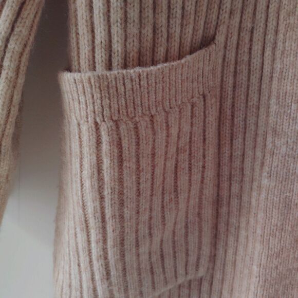 Nine West Women's Ribbed Belted Cozy Cardigan Sweater Cream Size S - Picture 7 of 8